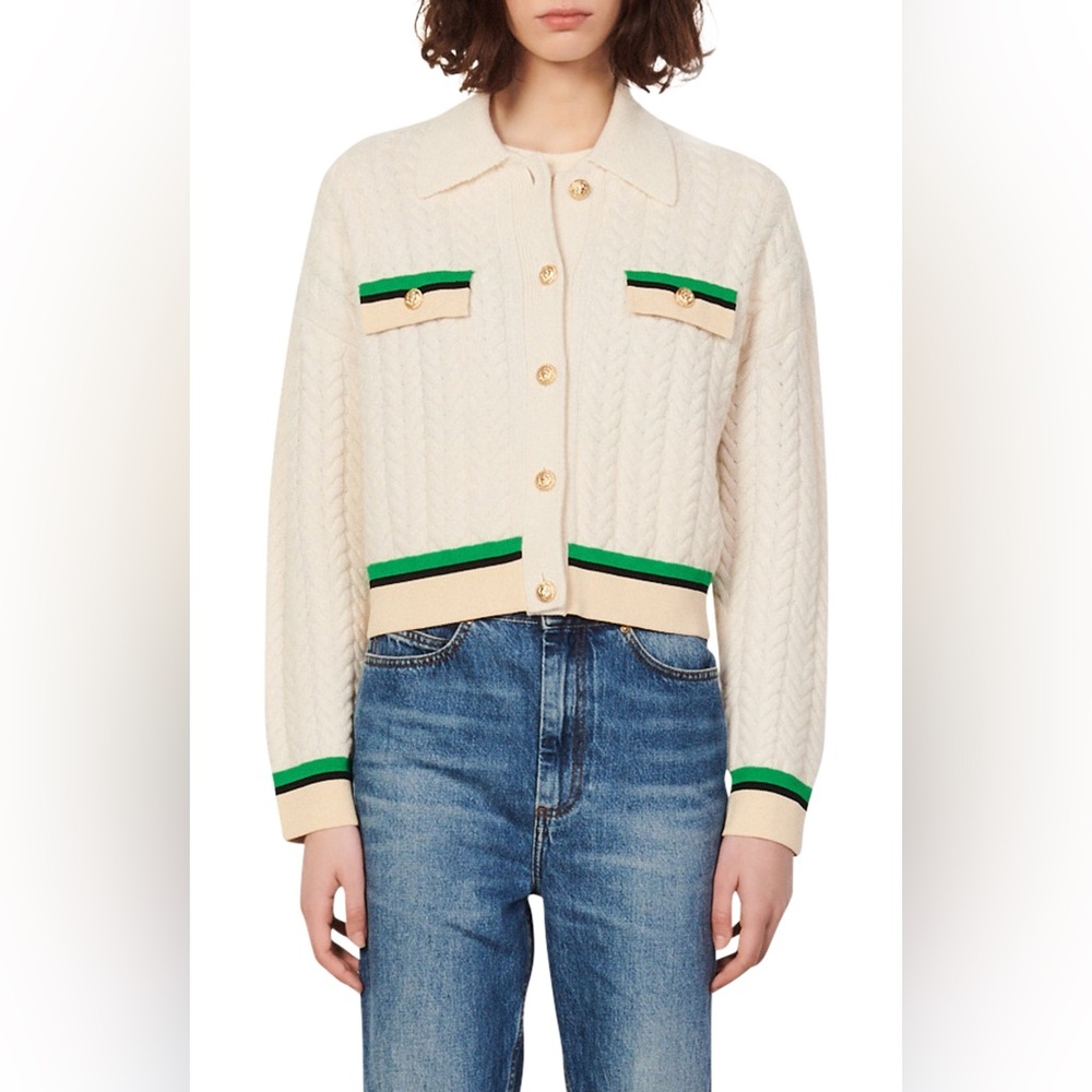 Sandro Idriss Cable Knit Cardigan size 1